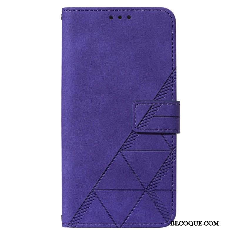 Nahkakotelo Xiaomi 12 Lite Kolmiot Kaulanauhalla