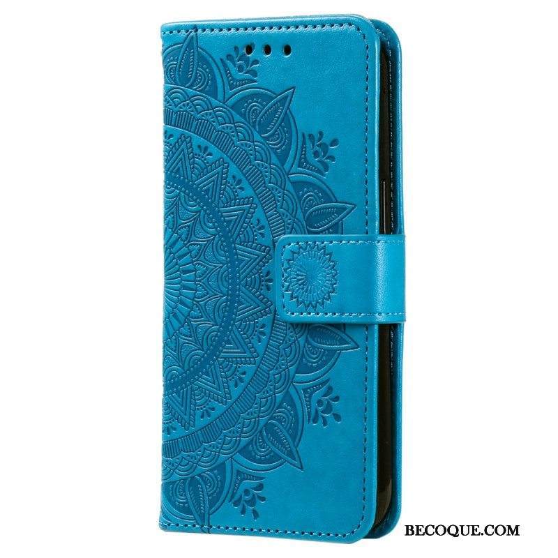 Nahkakotelo Xiaomi 13 Mandala-aurinko Kaulanauhalla