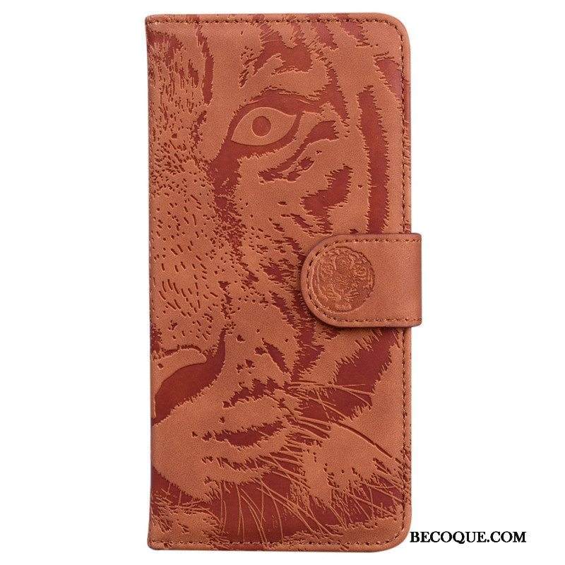 Nahkakotelo Xiaomi 13 Pro Suojaketju Kuori Strappy Tiger Print