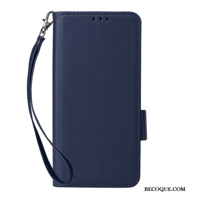 Nahkakotelo Xiaomi 15 Litsi-keinonahka Hihnalla