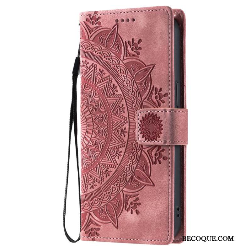 Nahkakotelo Xiaomi 15 Mandala-mokkanahkaefekti