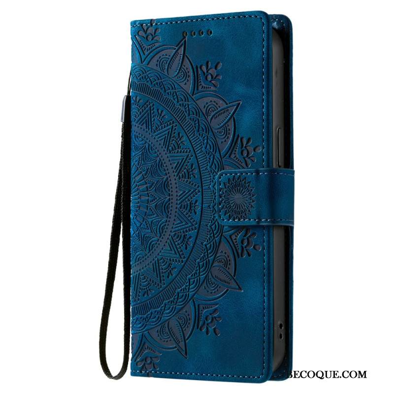 Nahkakotelo Xiaomi 15 Mandala-mokkanahkaefekti