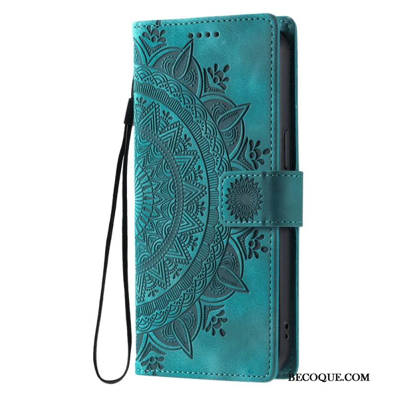 Nahkakotelo Xiaomi 15 Mandala-mokkanahkaefekti