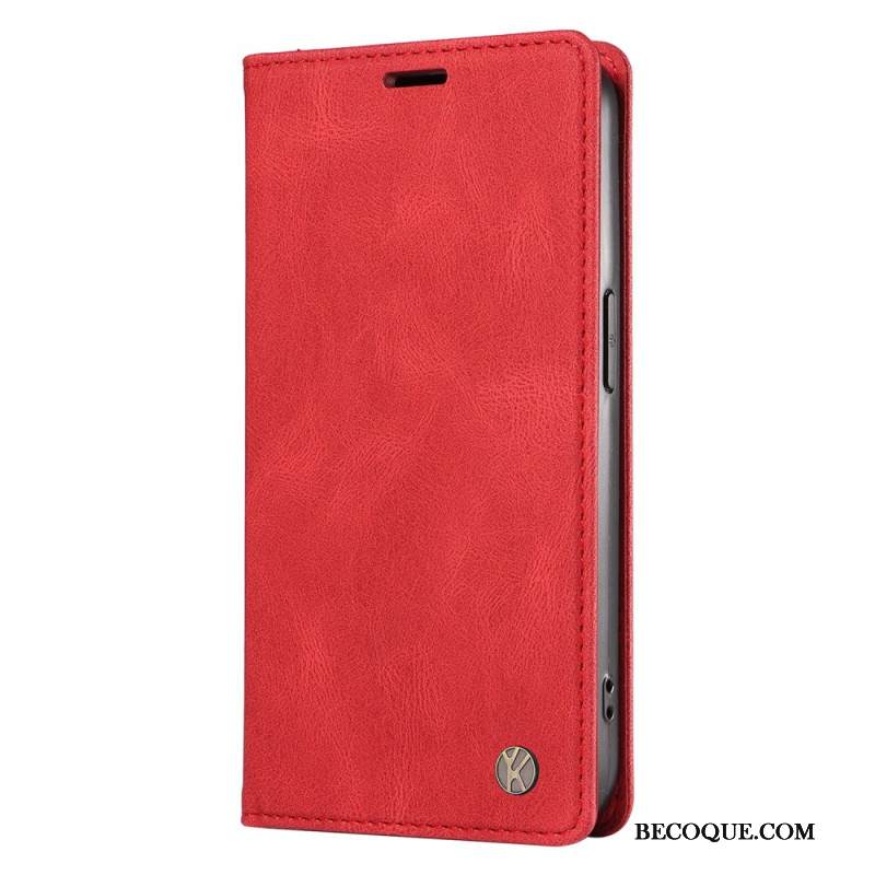 Nahkakotelo Xiaomi 15 Yikatu Mokkanahkaefekti