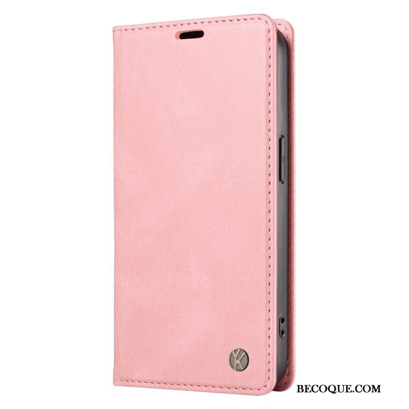 Nahkakotelo Xiaomi 15 Yikatu Mokkanahkaefekti