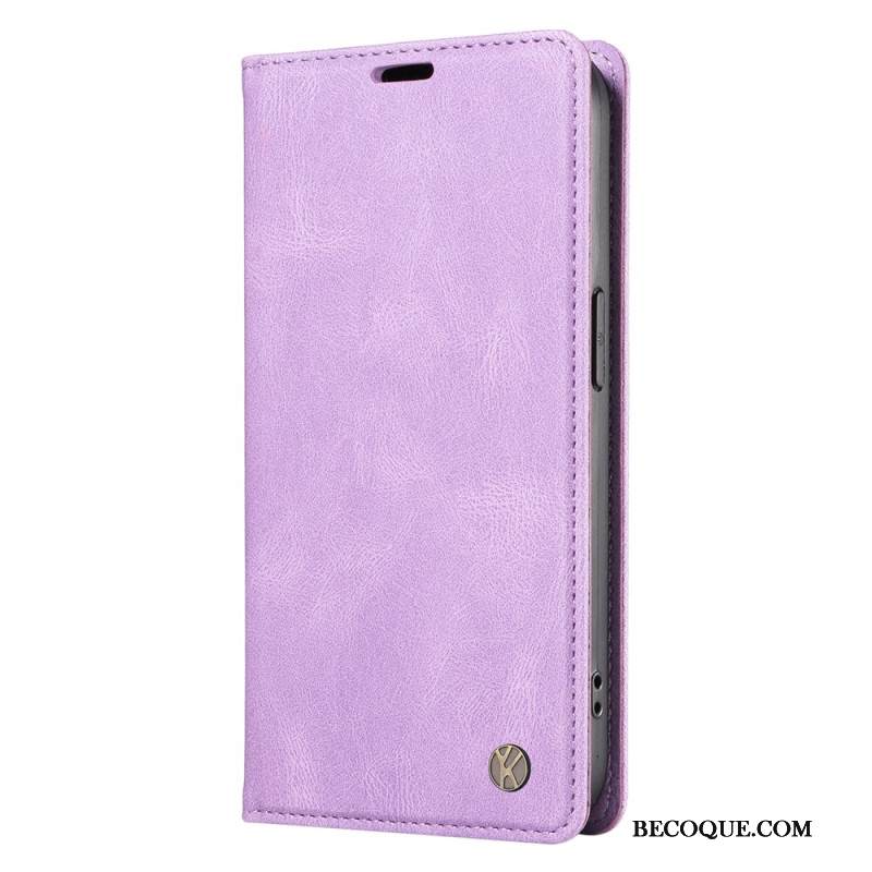 Nahkakotelo Xiaomi 15 Yikatu Mokkanahkaefekti