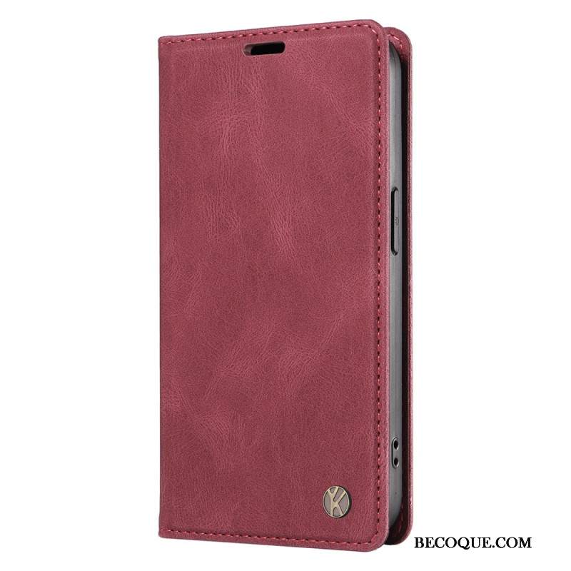 Nahkakotelo Xiaomi 15 Yikatu Mokkanahkaefekti