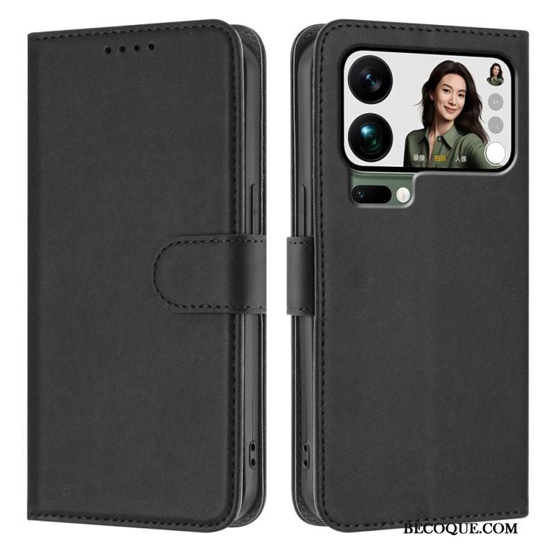 Nahkakotelo Xiaomi 17 Pro Max Yksivärinen Tekonahka