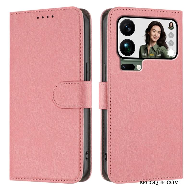 Nahkakotelo Xiaomi 17 Pro Max Yksivärinen Tekonahka