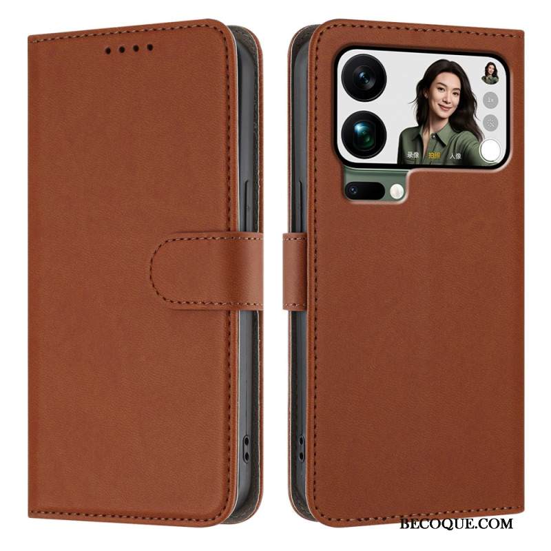 Nahkakotelo Xiaomi 17 Pro Max Yksivärinen Tekonahka