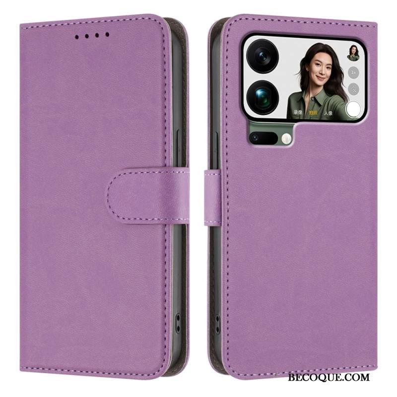 Nahkakotelo Xiaomi 17 Pro Max Yksivärinen Tekonahka