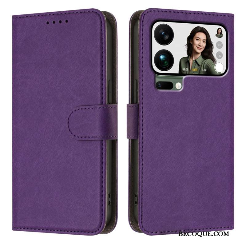 Nahkakotelo Xiaomi 17 Pro Max Yksivärinen Tekonahka