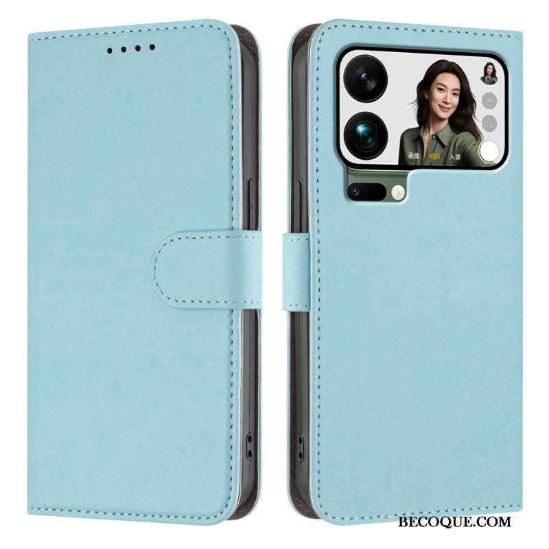 Nahkakotelo Xiaomi 17 Pro Max Yksivärinen Tekonahka