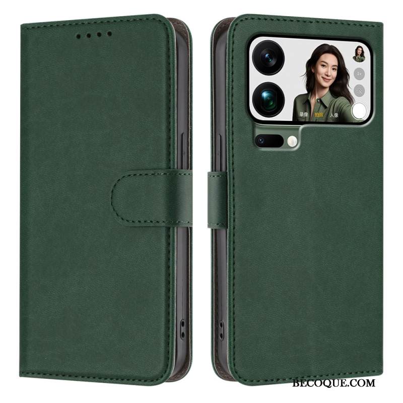 Nahkakotelo Xiaomi 17 Pro Max Yksivärinen Tekonahka