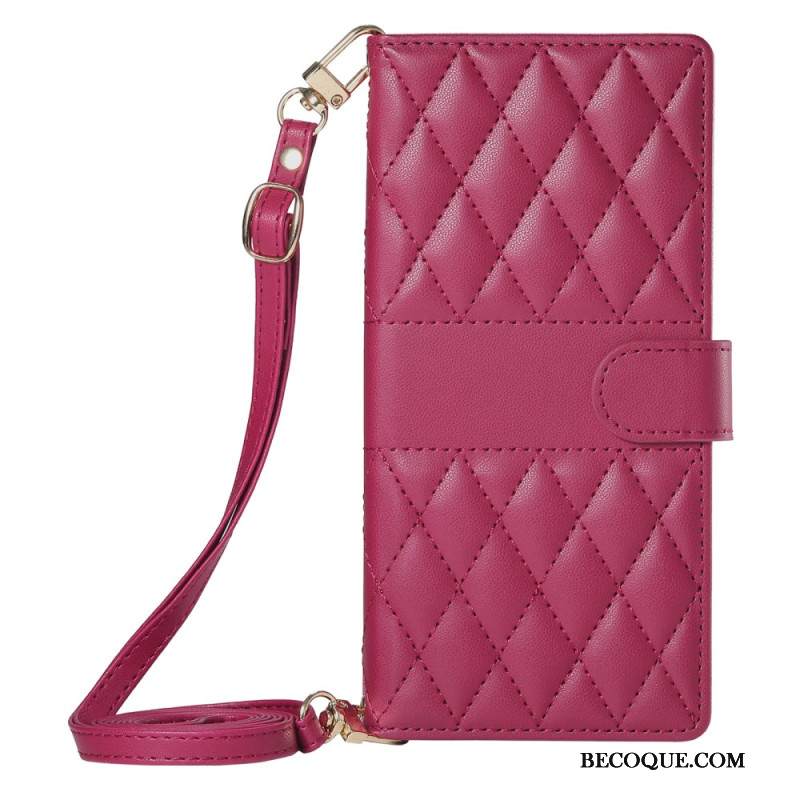 Nahkakotelo Xiaomi 17 Tikattu Hihnoilla