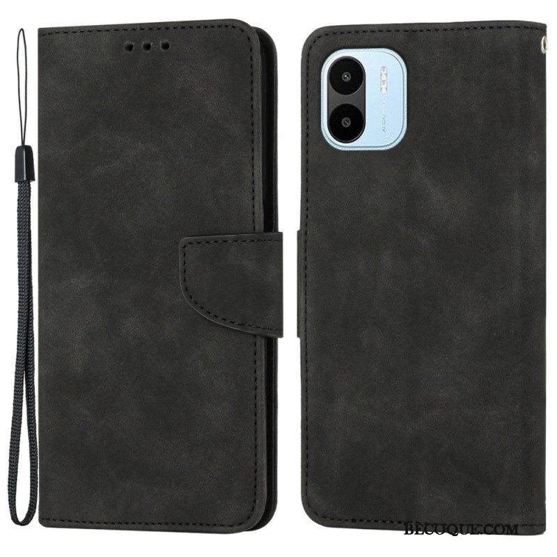 Nahkakotelo Xiaomi Redmi A1 Yksivärinen Kaulanauha