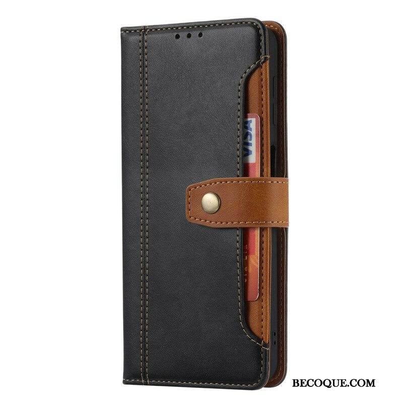 Nahkakotelo Xiaomi Redmi Note 10 / 10S Etukorttipidike Ja -hihna