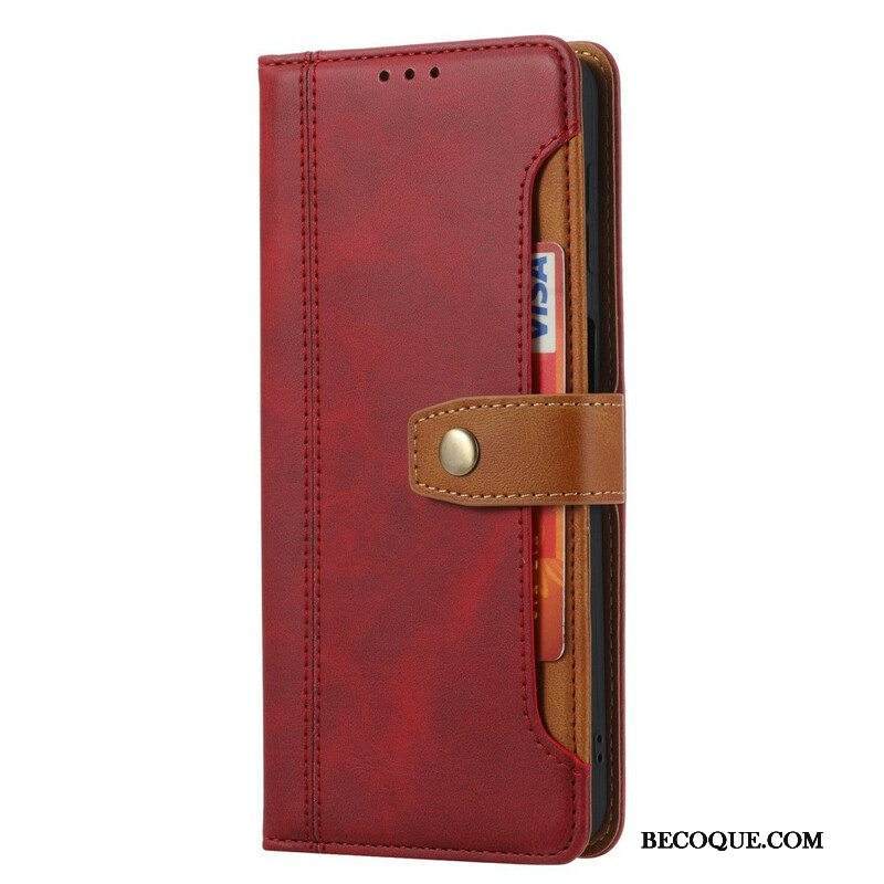 Nahkakotelo Xiaomi Redmi Note 10 / 10S Etukorttipidike Ja -hihna