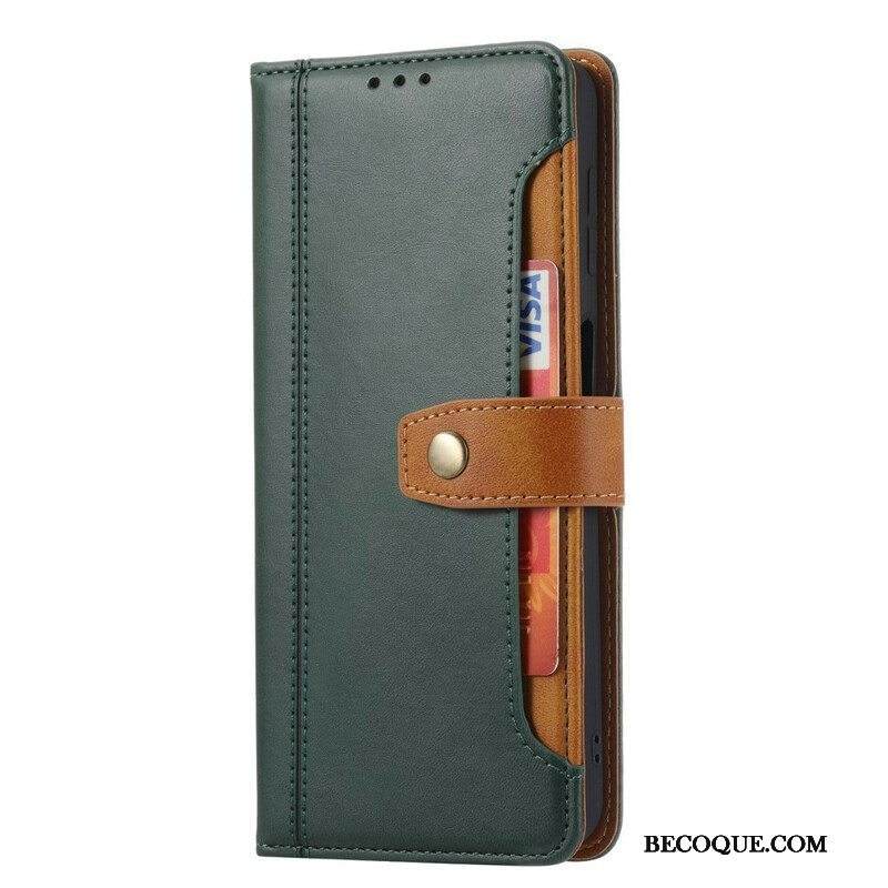 Nahkakotelo Xiaomi Redmi Note 10 / 10S Etukorttipidike Ja -hihna