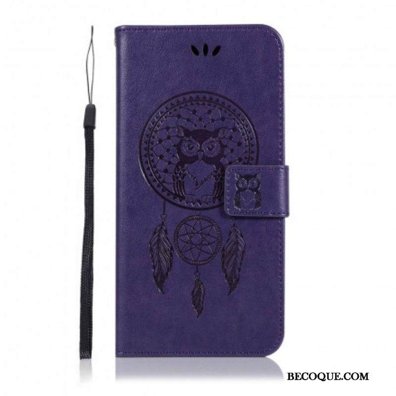 Nahkakotelo Xiaomi Redmi Note 10 Pro Nahkaefekti Dreamcatcher Owl