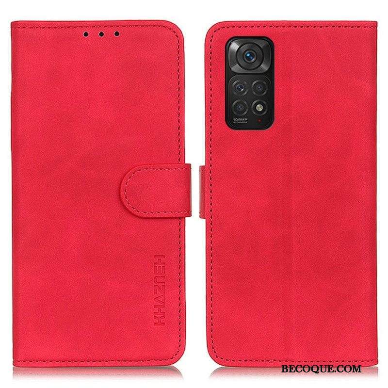 Nahkakotelo Xiaomi Redmi Note 11 / 11S Khazneh Vintage Nahkaefekti