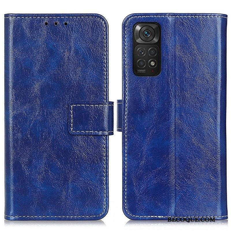 Nahkakotelo Xiaomi Redmi Note 11 / 11S Kiiltävät Ja Näkyvät Saumat