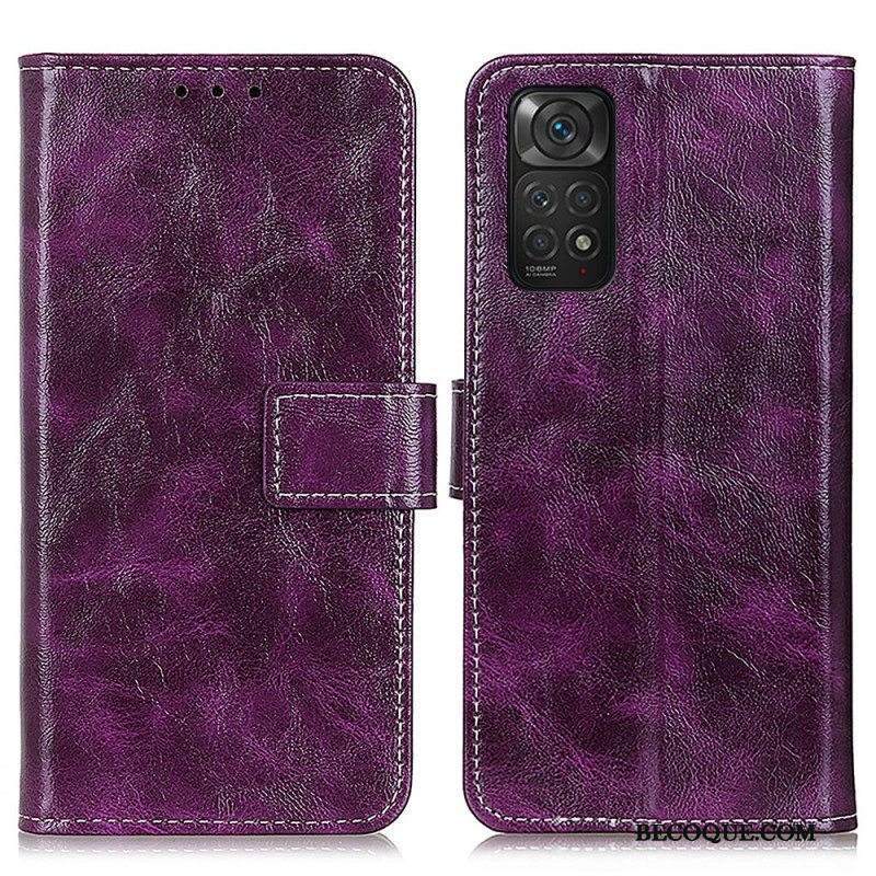 Nahkakotelo Xiaomi Redmi Note 11 / 11S Kiiltävät Ja Näkyvät Saumat