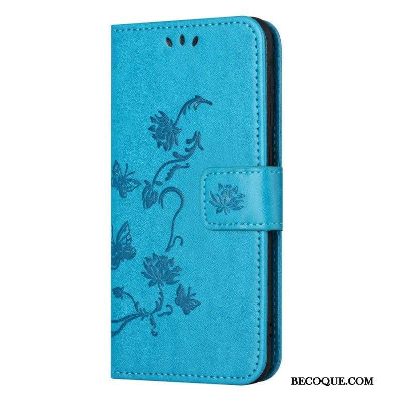 Nahkakotelo Xiaomi Redmi Note 12 Pro Suojaketju Kuori Strappy Kukka