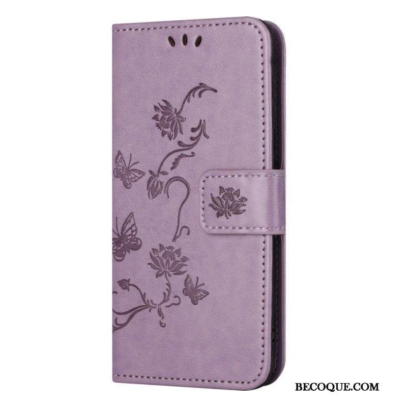 Nahkakotelo Xiaomi Redmi Note 12 Pro Suojaketju Kuori Strappy Kukka