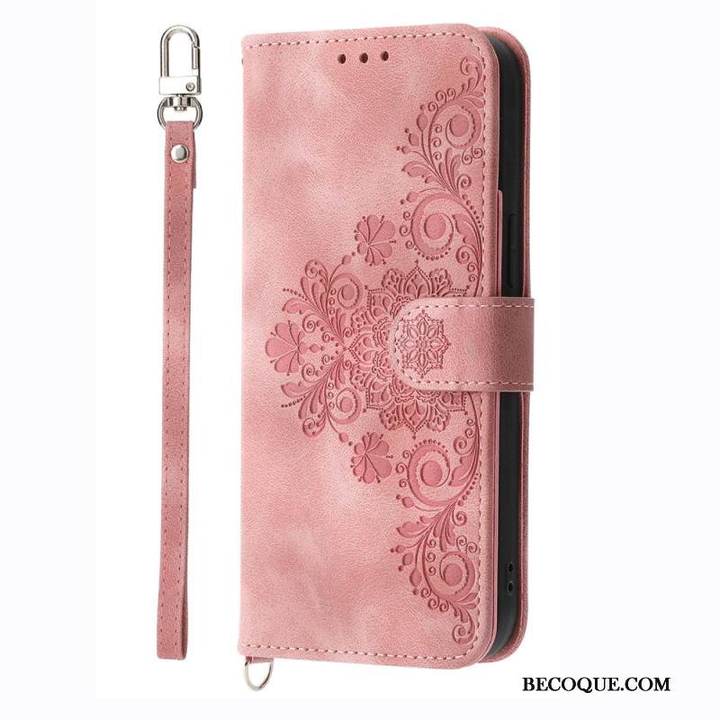 Nahkakotelo Xiaomi Redmi Note 14 4g Kukkakuvio Ja Hihnat