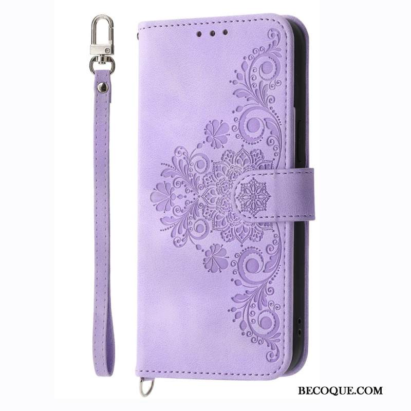 Nahkakotelo Xiaomi Redmi Note 14 4g Kukkakuvio Ja Hihnat