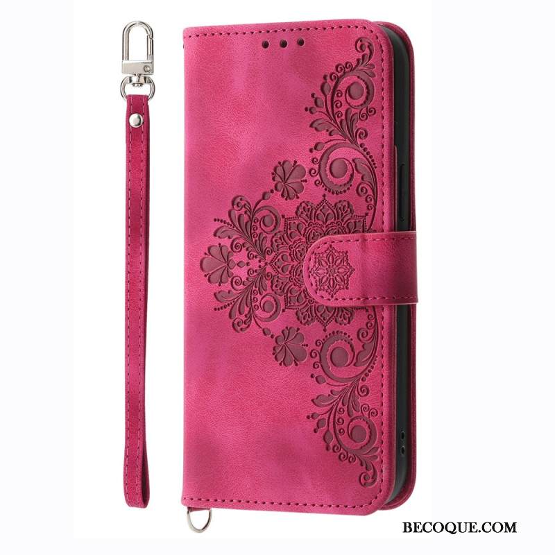 Nahkakotelo Xiaomi Redmi Note 14 4g Kukkakuvio Ja Hihnat