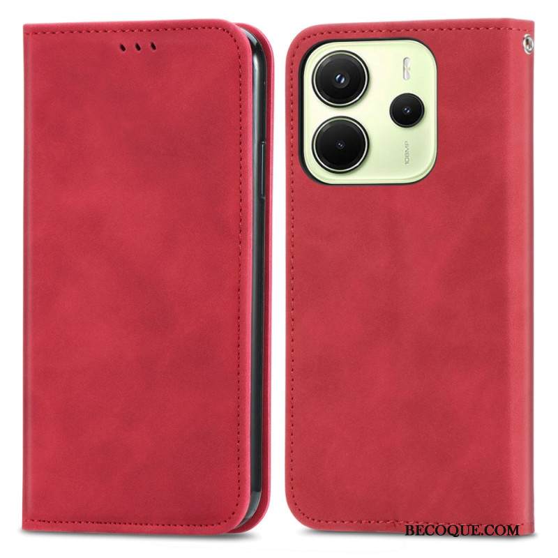 Nahkakotelo Xiaomi Redmi Note 14 4g Mokkanahkaefekti