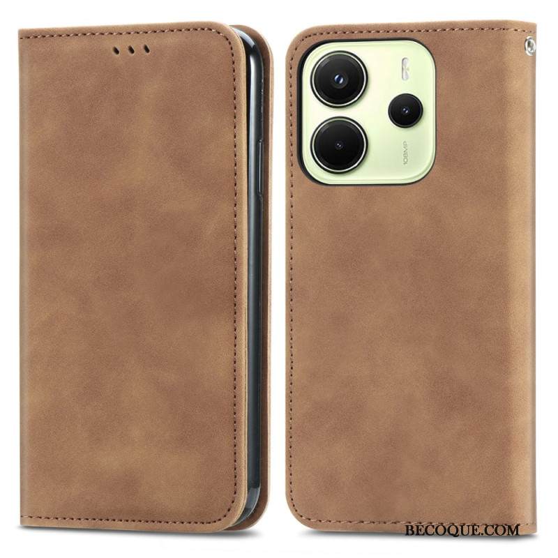 Nahkakotelo Xiaomi Redmi Note 14 4g Mokkanahkaefekti