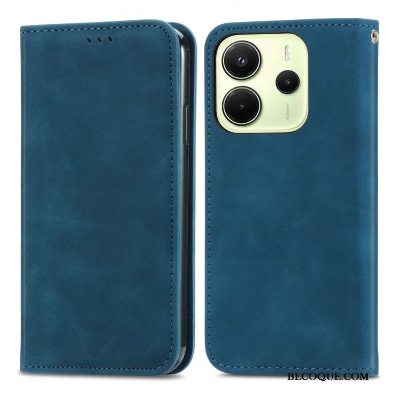 Nahkakotelo Xiaomi Redmi Note 14 4g Mokkanahkaefekti