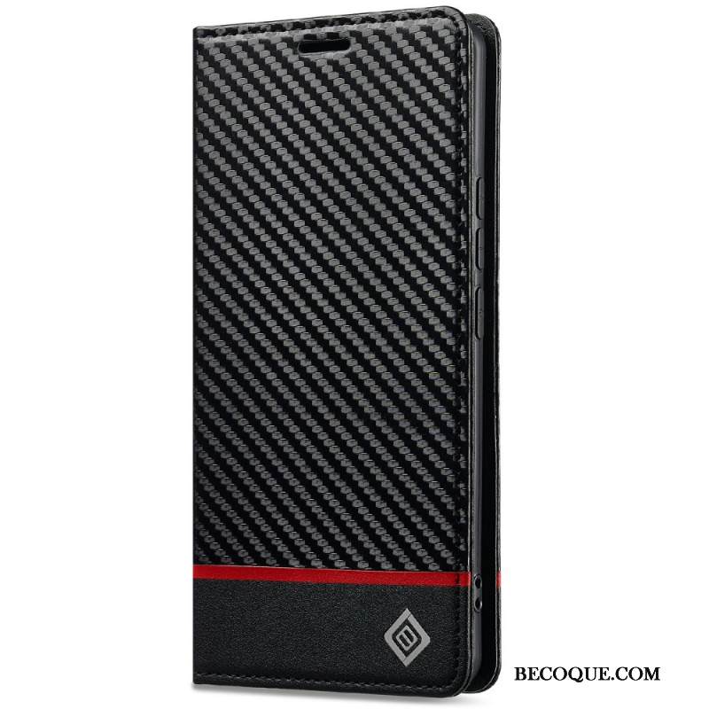 Nahkakotelo Xiaomi Redmi Note 14 Pro 4g Hiilikuitutekstuuri