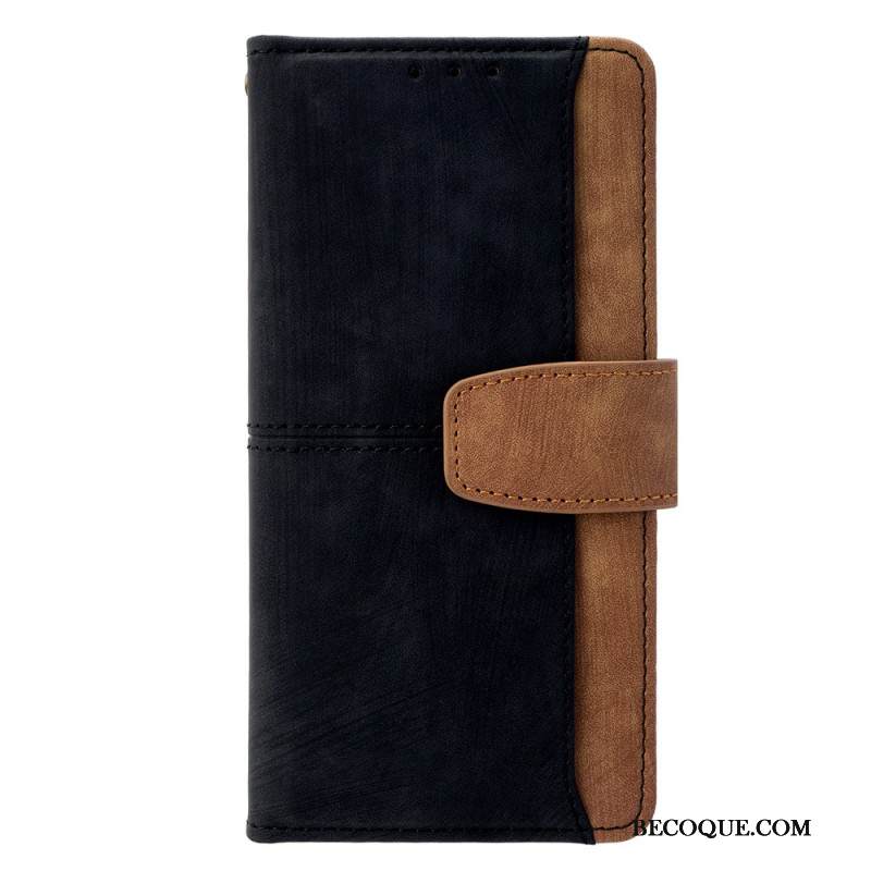 Nahkakotelo Xiaomi Redmi Note 14 Pro 4g Rfid-estävä Kaksivärinen Mokkanahkakuvio