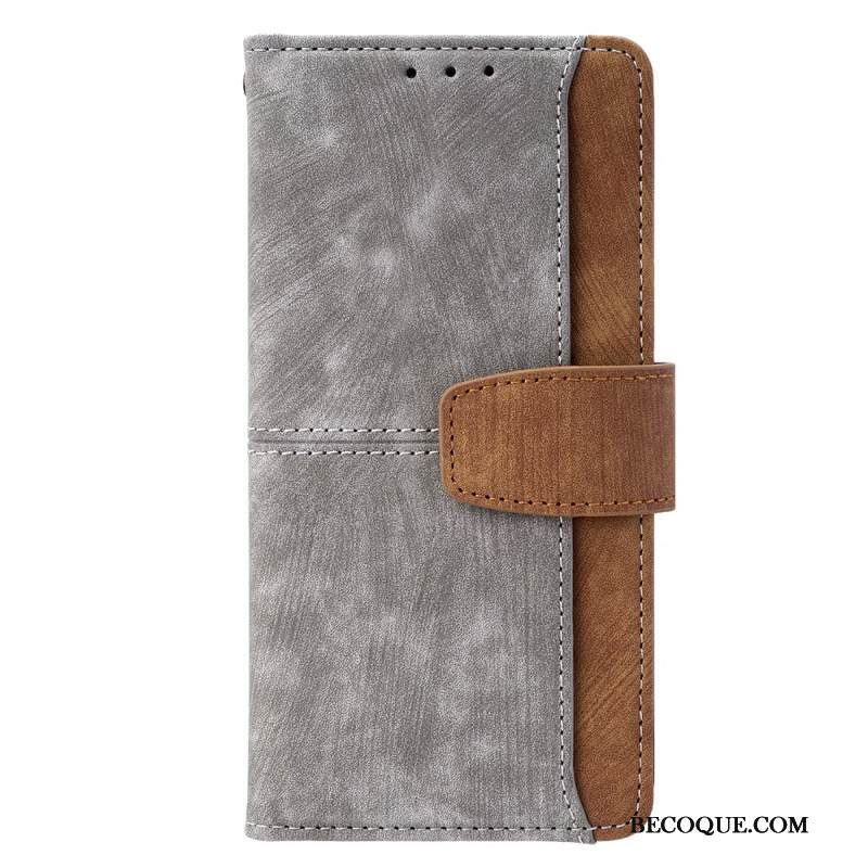 Nahkakotelo Xiaomi Redmi Note 14 Pro 4g Rfid-estävä Kaksivärinen Mokkanahkakuvio