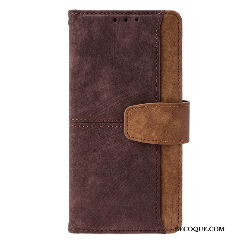 Nahkakotelo Xiaomi Redmi Note 14 Pro 4g Rfid-estävä Kaksivärinen Mokkanahkakuvio