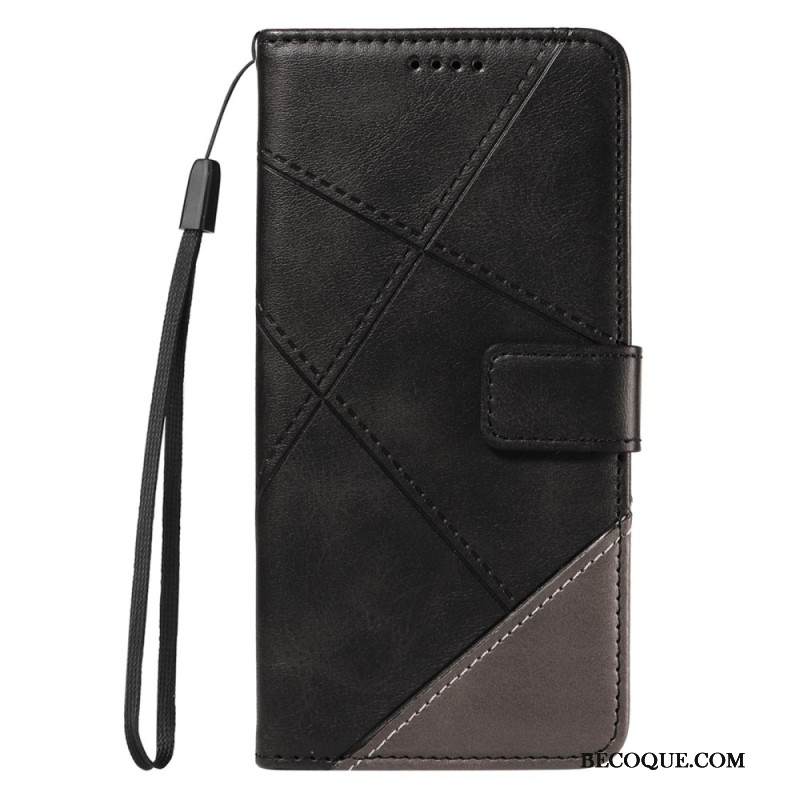 Nahkakotelo Xiaomi Redmi Note 14 Pro 5g Kaksiväriset Hihnaviivat