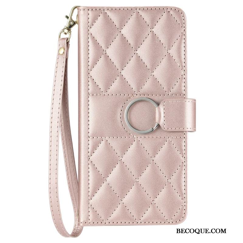 Nahkakotelo Xiaomi Redmi Note 14 Pro 5g Tikattu Hihna Ja Olkahihna