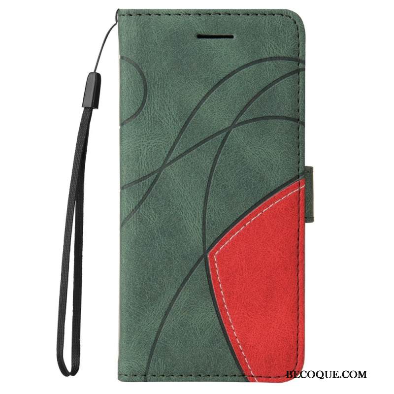 Nahkakotelo Xiaomi Redmi Note 14 Pro Plus 5g Kaksivärisiä Aaltoviivoja