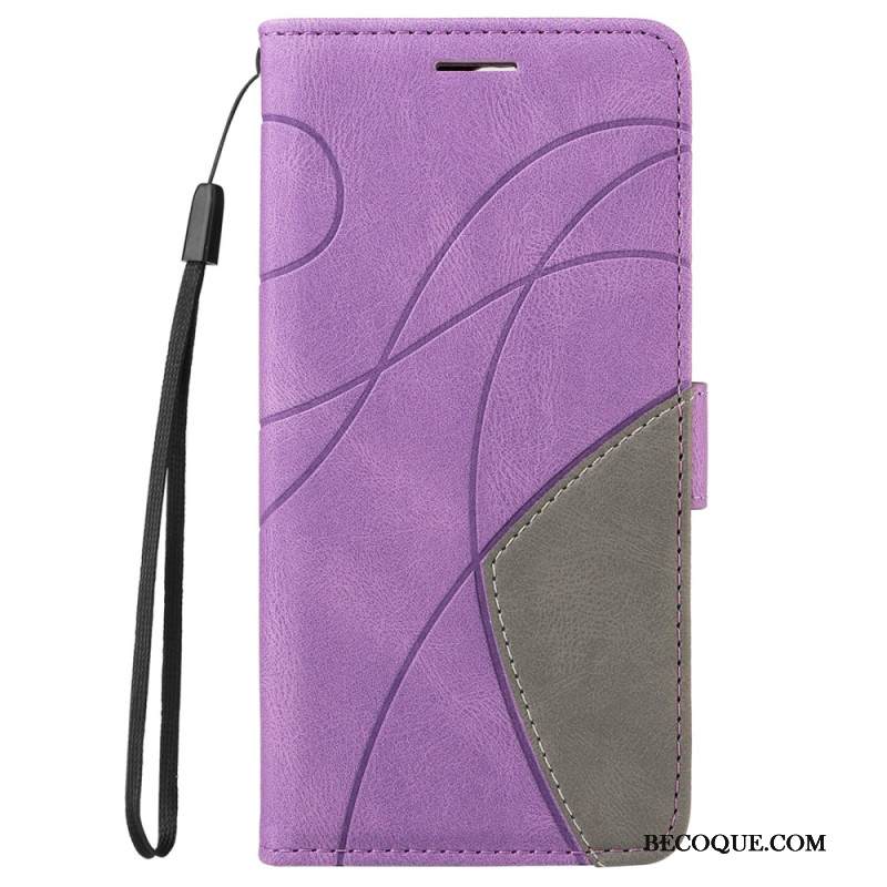 Nahkakotelo Xiaomi Redmi Note 14 Pro Plus 5g Kaksivärisiä Aaltoviivoja