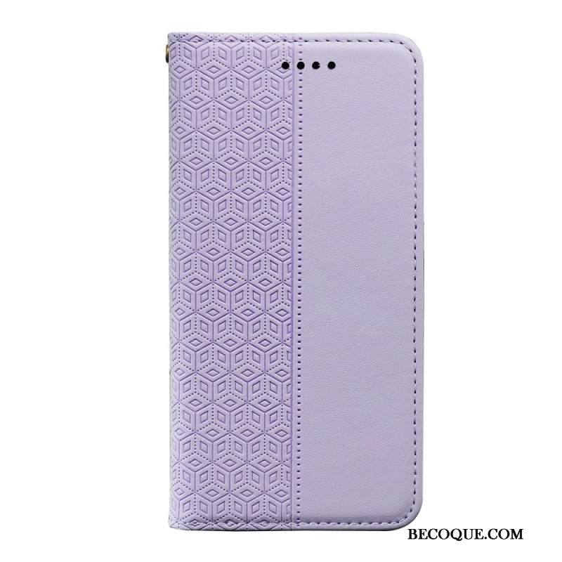 Nahkakotelo Xiaomi Redmi Note 14s Ruutukuvio Ja Hihna Suojakuori