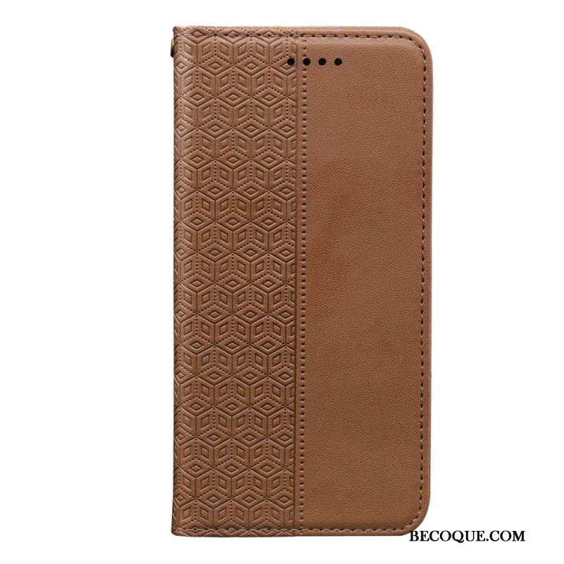 Nahkakotelo Xiaomi Redmi Note 14s Ruutukuvio Ja Hihna Suojakuori