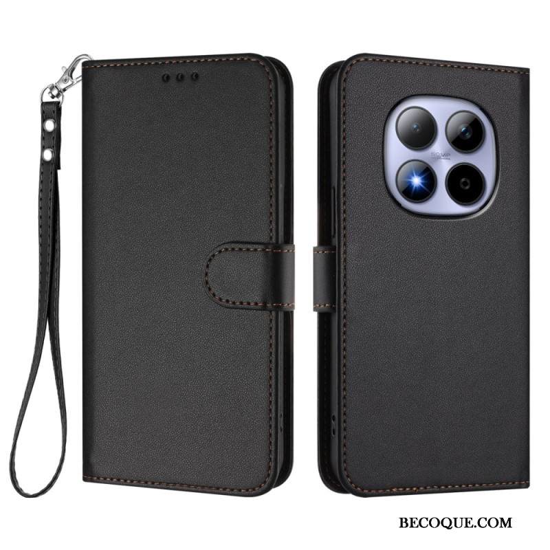 Nahkakotelo Xiaomi Redmi Note 15 Pro 5g Klassinen Hihnalla