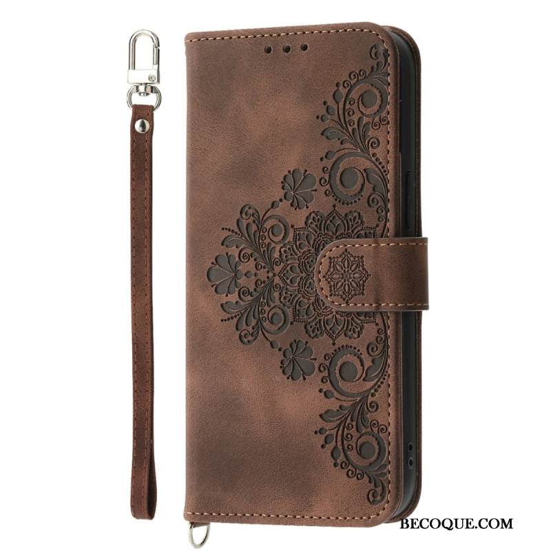 Nahkakotelo Xiaomi Redmi Note 15 Pro 5g Mandala-mokkanahkaefekti Olkahihnalla