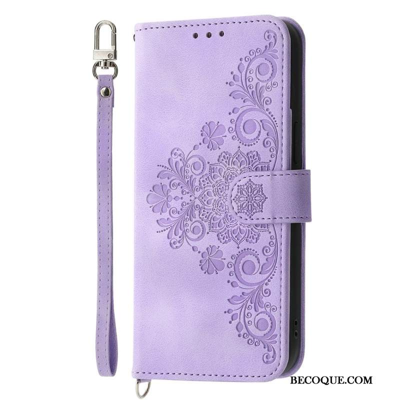 Nahkakotelo Xiaomi Redmi Note 15 Pro 5g Mandala-mokkanahkaefekti Olkahihnalla