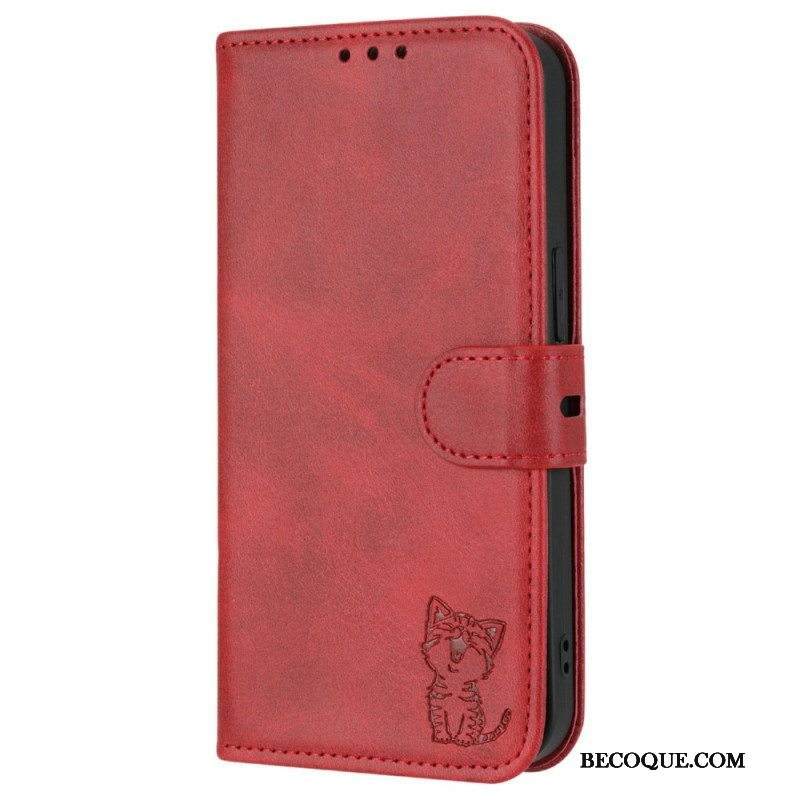 Nahkakotelo iPhone 14 Kissanpentu