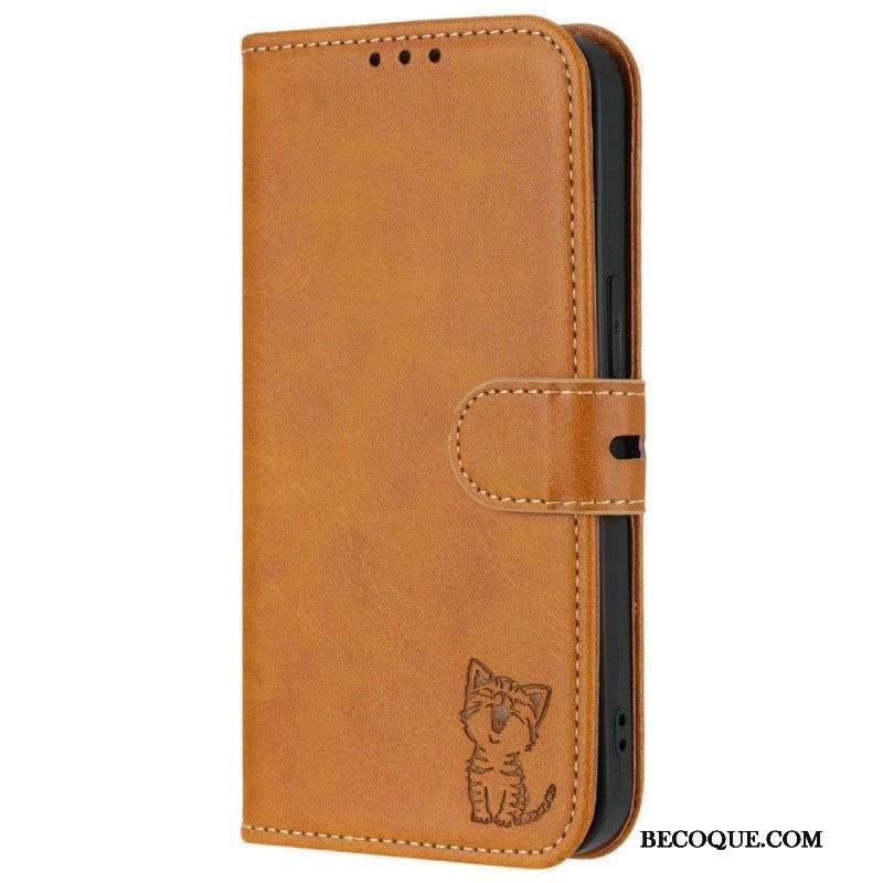 Nahkakotelo iPhone 14 Kissanpentu